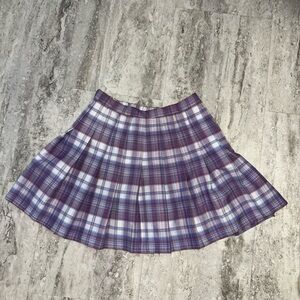 Rewind Plaid Purple and White Women's Skirt